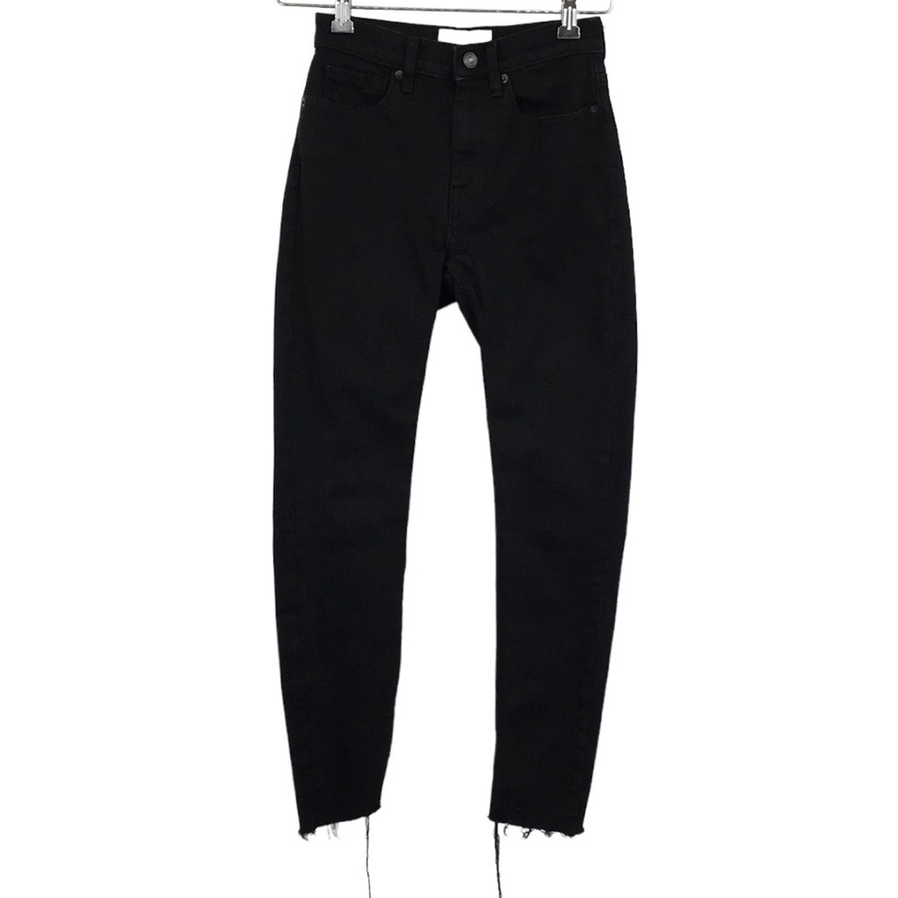 3/$20 Everlane Skinny Jeans Womens 24 Regular Black Cotton Denim Raw Hem Crop